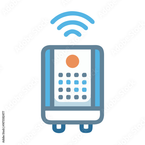 Smart Home Control Panel with Wireless Connection Icon