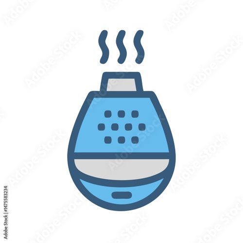 Blue ultrasonic aromatherapy diffuser on a black background
