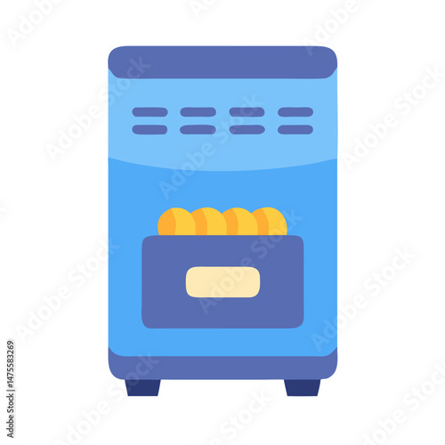 Blue Vending Machine Icon with Gold Coins Inside