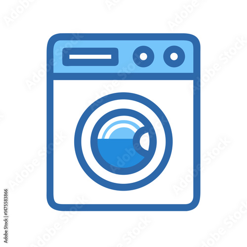 Washing machine vector illustration, laundry appliance, home appliance