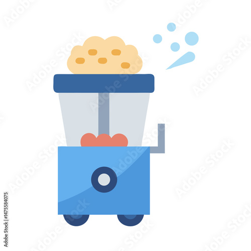 Popcorn machine icon, snack, fairground, vector illustration design