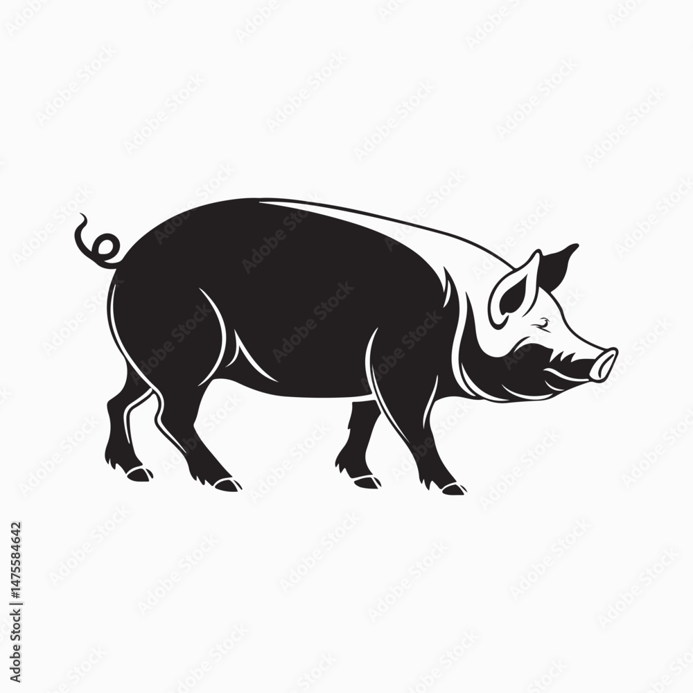 Fototapeta premium yorkshire pig vector art illustration