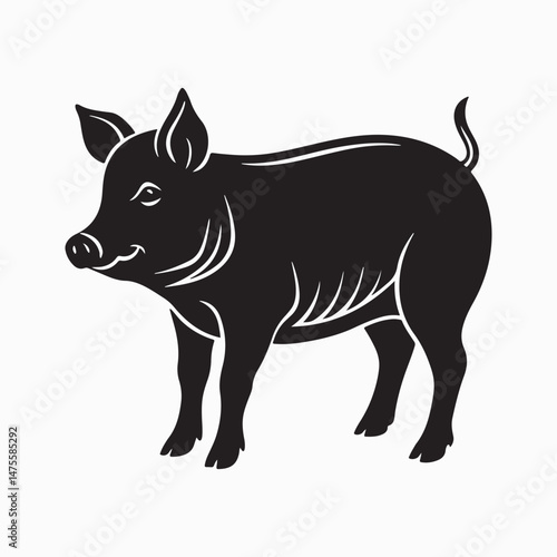 yorkshire pig vector art illustration