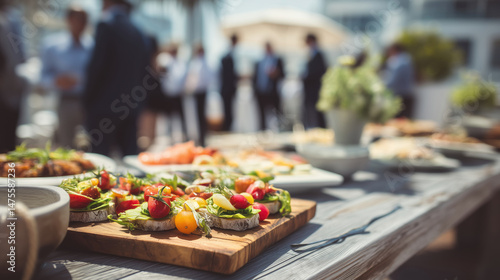 Outdoor buffet food display