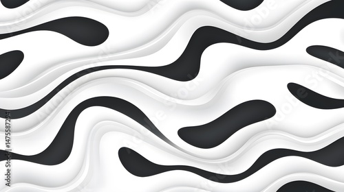 Professional monochrome seamless pattern with interwoven waves for versatile design projects