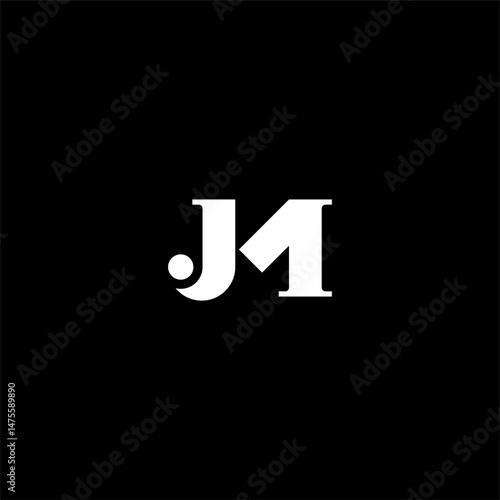 Minimalist Letter JM or MJ logo concept vector icon
