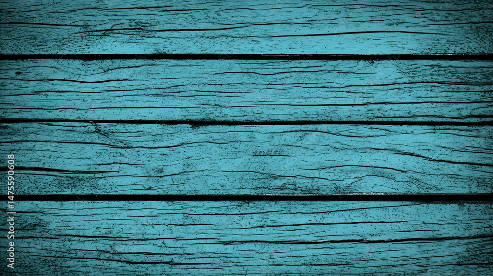 Teal wooden planks background texture; rustic, weathered wood grain; design element Teal wooden planks background texture; rustic, weathered wood grain; design element