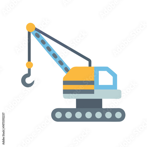 Crane vector icon, machinery, construction, industrial heavy equipment