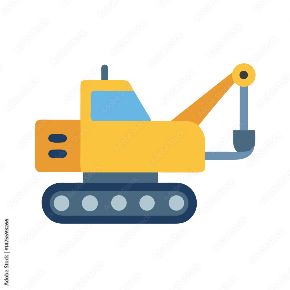 Obraz premium Cartoon crane icon design on a black background