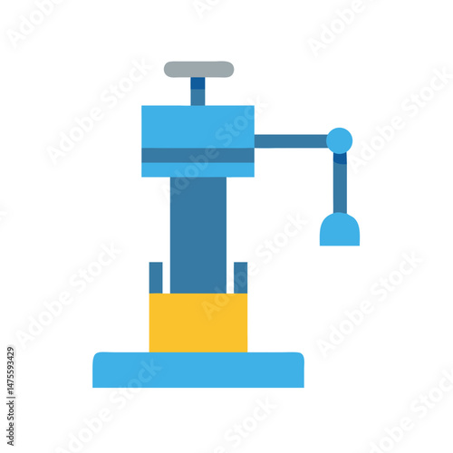 Simple Illustration of Manual Screw Press on Black Background
