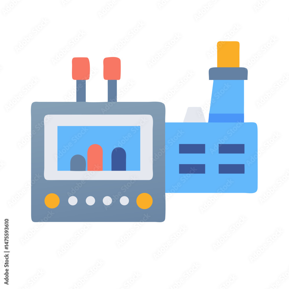 Digital control system paired with an industrial factory Digital control system paired with an industrial factory