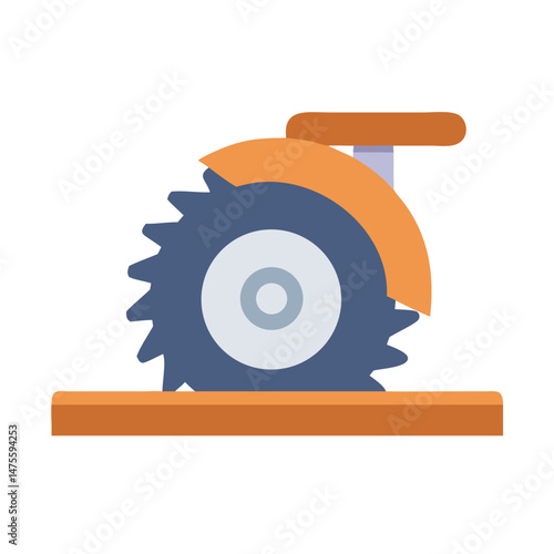 Circular saw isolated on black background for carpentry work
