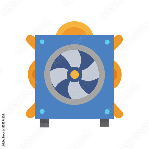 Modern Illustration of Air Conditioner Unit on Black Background