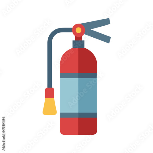 Illustration of a red fire extinguisher on black