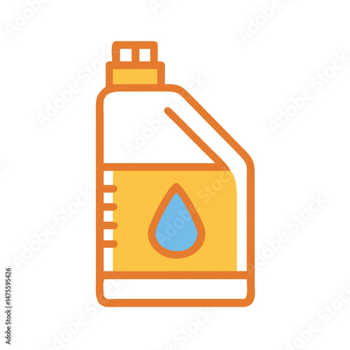 Motor Oil Bottle Cartoon Graphic On Black Background