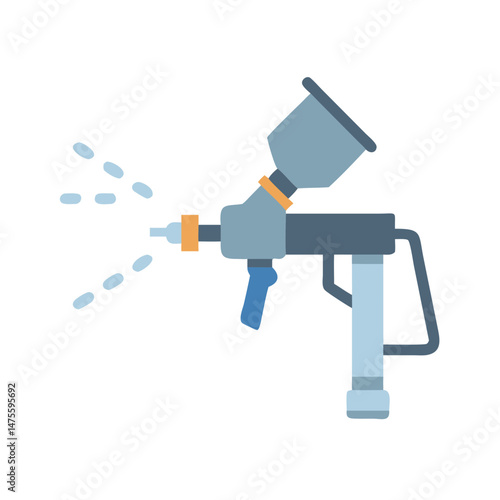 Air paint sprayer vector illustration, flat design graphic