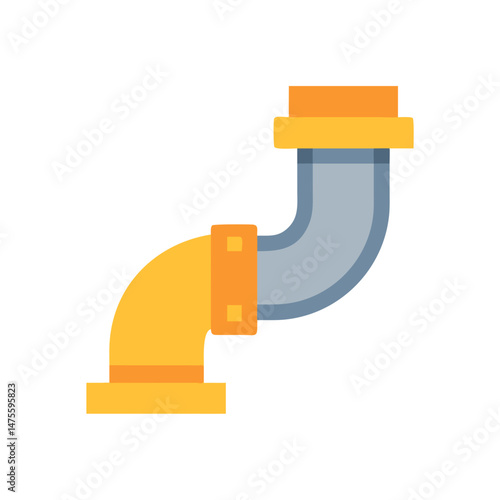 Gray and Yellow Plumbing Pipe Fitting on Black