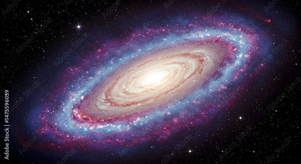 Fototapeta premium Spectacular Spiral Galaxy Illuminating The Vastness Of Space And Cosmic Beauty