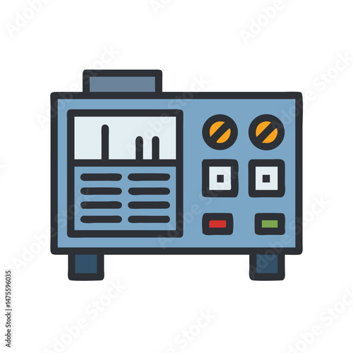 Electronic Test Equipment: Oscilloscope Icon with Outline Style