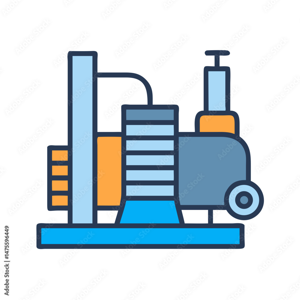 Obraz premium Modern Vector Graphic of Industrial Air Compressor Machine