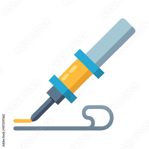 Soldering iron vector icon for electronic repair