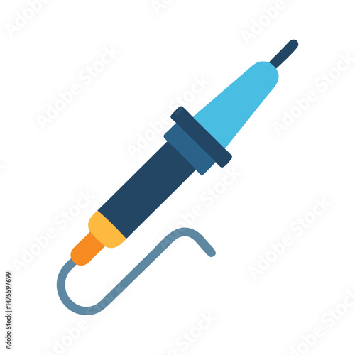 Soldering iron vector icon on black background