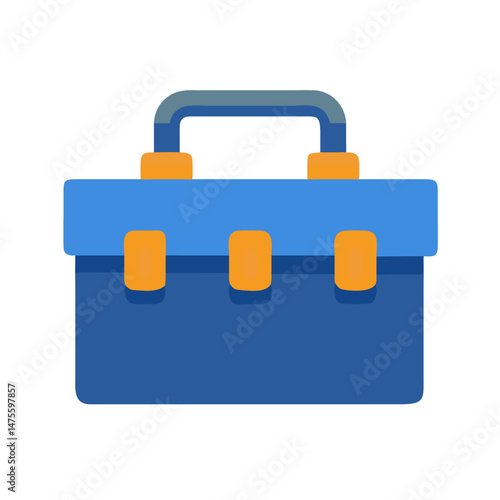 Blue toolbox illustration isolated on black background image