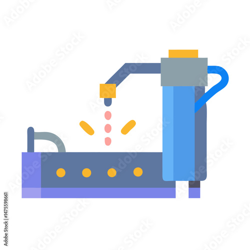 Automated liquid dispensing system vector icon in color