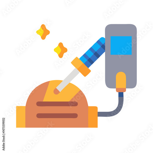 Plasma Cutter Vector Illustration for Welding, Fabrication Industry
