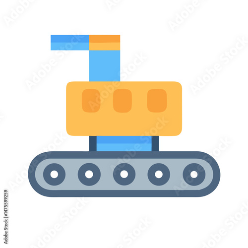 Colorful conveyor belt illustration on a black background