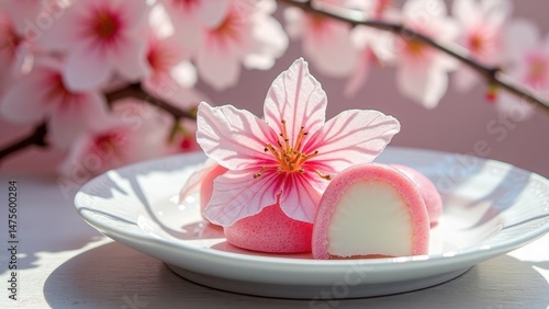 Wallpaper Mural Exquisite sakura desserts with cherry blossom decoration in elegant setting Torontodigital.ca