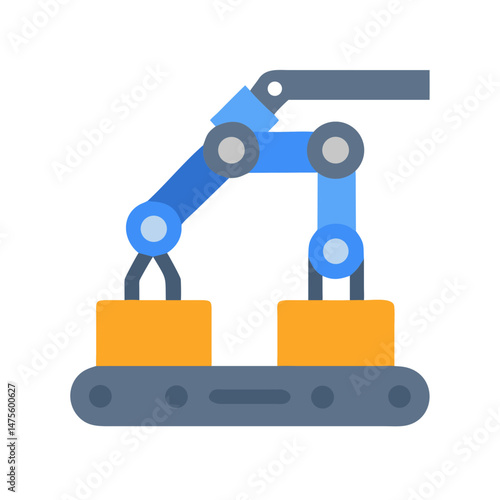 Automation Robot Arm Loading Boxes on Conveyor Belt