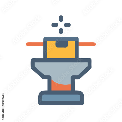 Anvil with shining metal, smithy or blacksmith craft