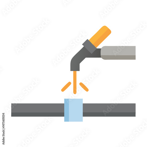 Welding Icon with a Welding Torch and Joint