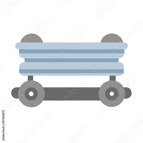 Cartoon illustration of a mine cart on black background