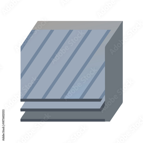 Three-Layer Aluminum Composite Material Sample Isolated on Black