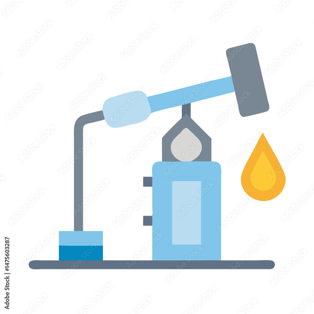 Oil pump jack vector illustration on black background Oil pump jack vector illustration on black background