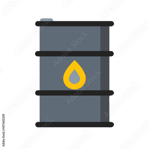 Oil Barrel Icon: Fuel and Energy Industry Symbol