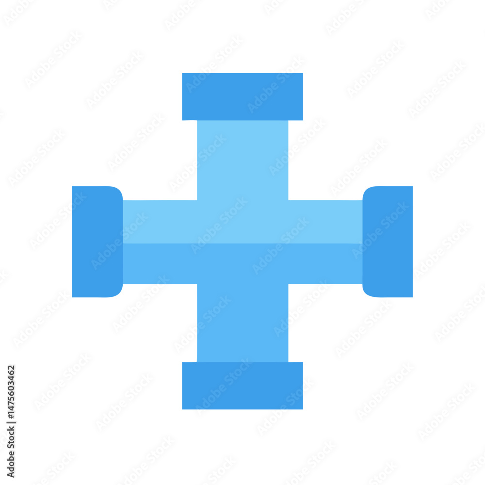 Fototapeta premium Blue pipe cross section isolated on black background