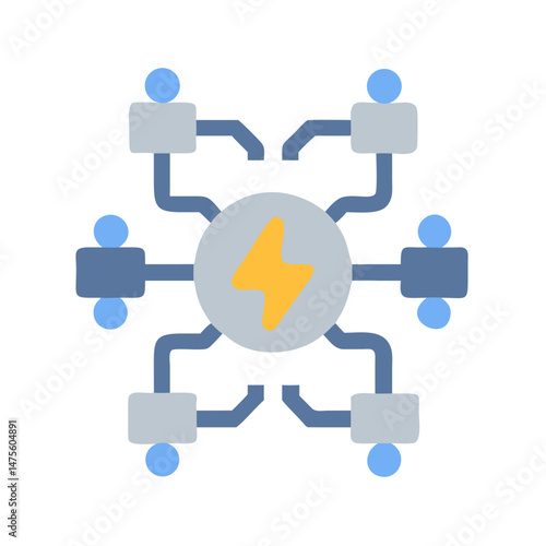 Decentralized energy network, connection of points, power grid