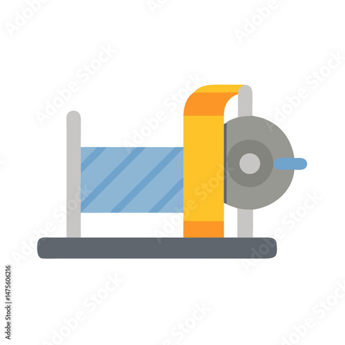 Flat design winching machine icon on a black background