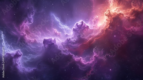 Abstract cosmic art with vibrant glowing nebulae high resolution images