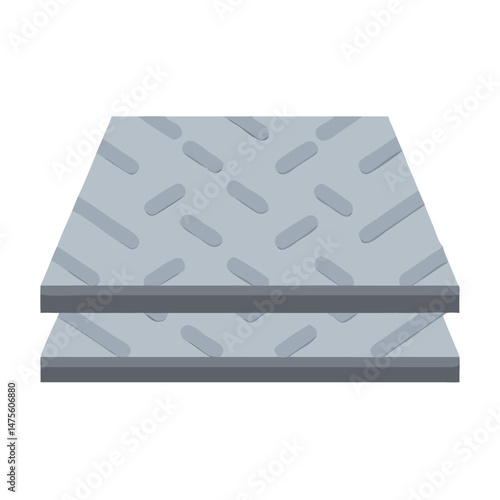 Two metal plates stacked on top of each other