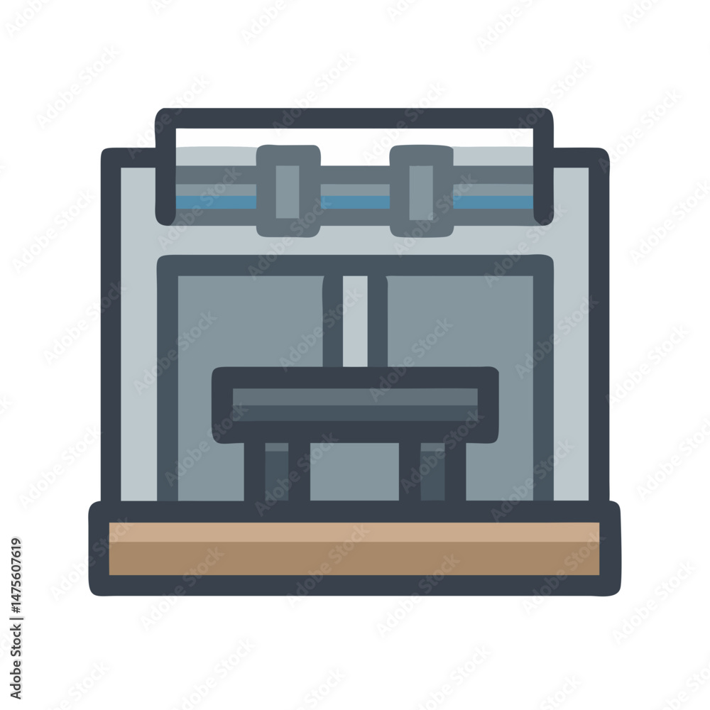 Obraz premium Press Machine Illustration: Heavy Industry, Manufacturing, Factory Equipment