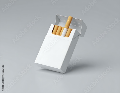 White Cigarette Pack Mockup Blank, Cigarettes, Tobacco, Smoking, Design, Product, Advertising, Brand