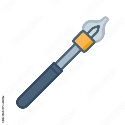 Stylized Paint Brush Icon on Black Background Vector