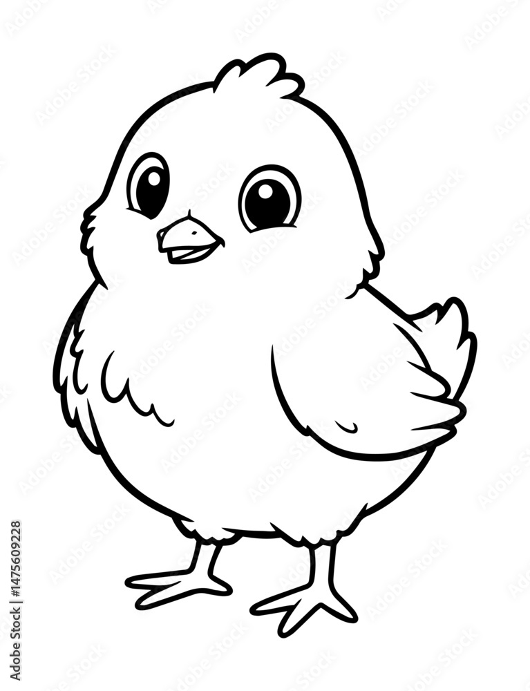 cute easter chick in outline style cute easter chick in outline style