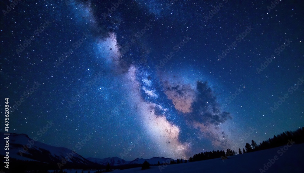 Fototapeta premium Stunning night sky filled with bright stars forming a celestial constellation , dark matter, night sky, deep space