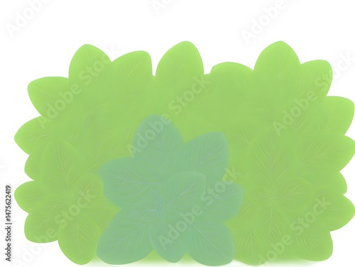 Green Floral design : A charming close-up shot of vibrant green floral design on an off-white backdrop, with the softness of the texture and captivating color of leaves