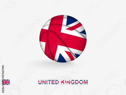 United Kingdom Basketball Concept with National Flag Design.